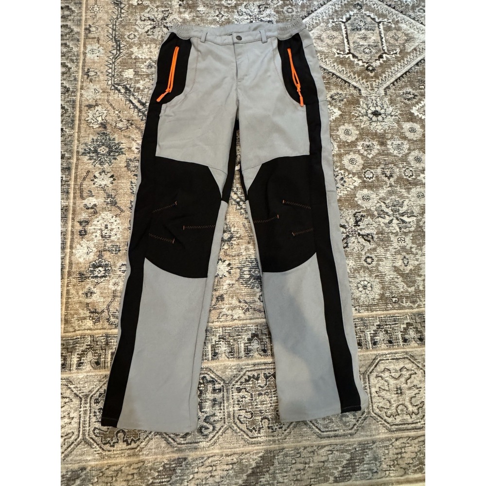 TBMPOY Men's M Snow Ski Hiking Pants Waterproof Winter Fleece Lined Pants Gray